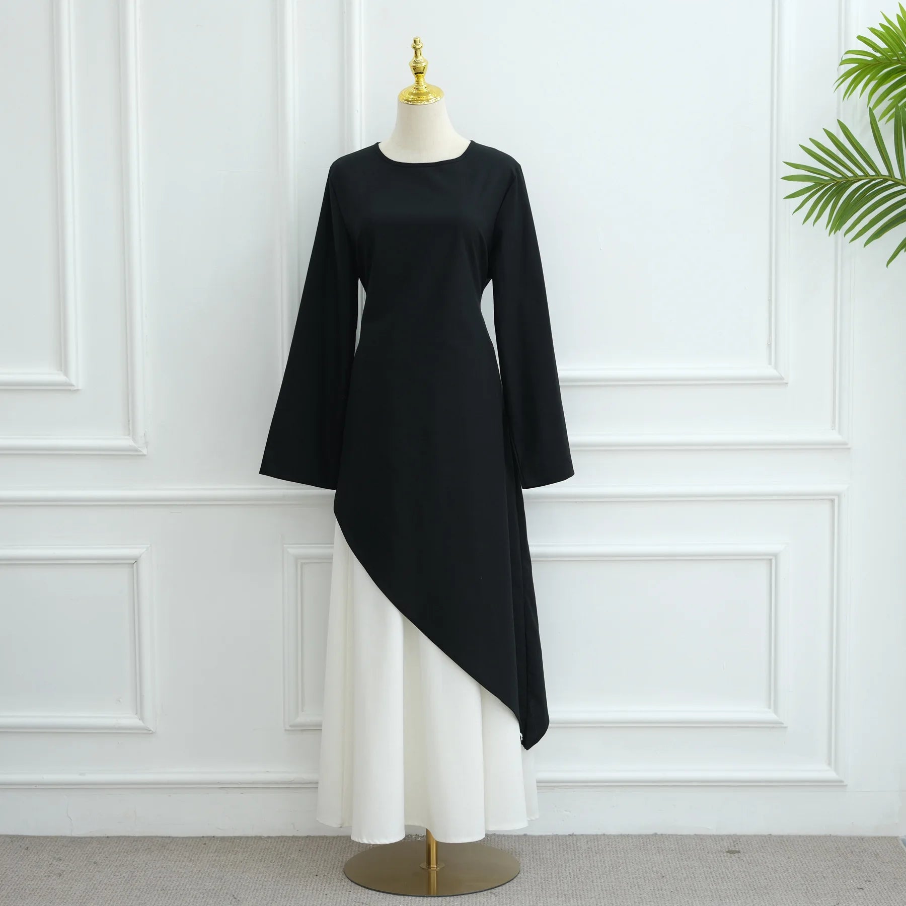 2PCS Women Muslim Long Sleeve Tops and Skirt Set Kaftan Dubai Abaya Femme Musulmane Ensembles Eid Islam Clothing Arab Robe Dress