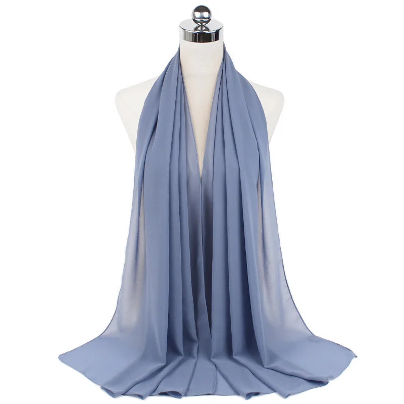 Premium Chiffon Hijab Scarf For Women Turban For Veil Scarves Muslim Hijabs For Woman Shawls For Veils Hijab Accessoires Ramadan