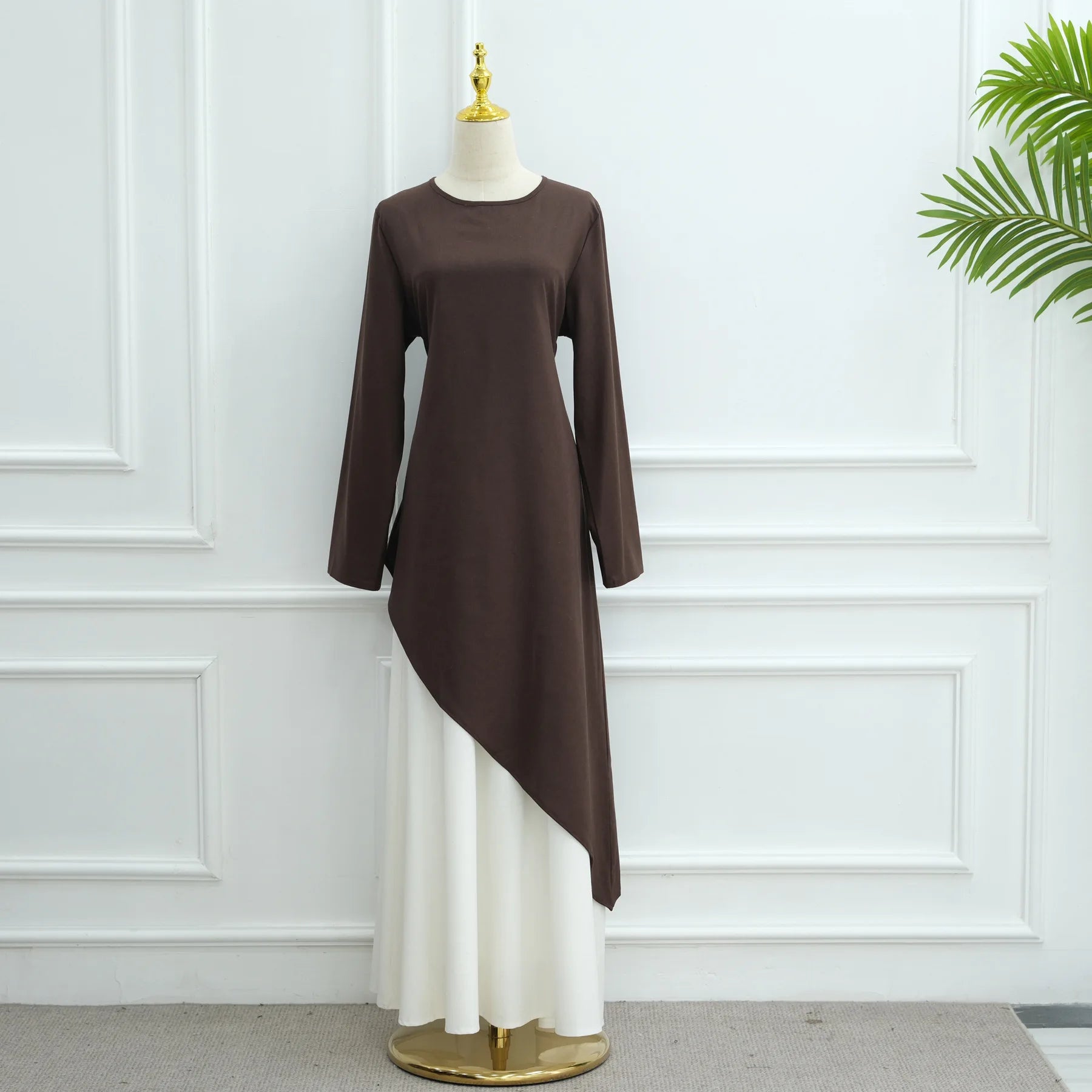 2PCS Women Muslim Long Sleeve Tops and Skirt Set Kaftan Dubai Abaya Femme Musulmane Ensembles Eid Islam Clothing Arab Robe Dress