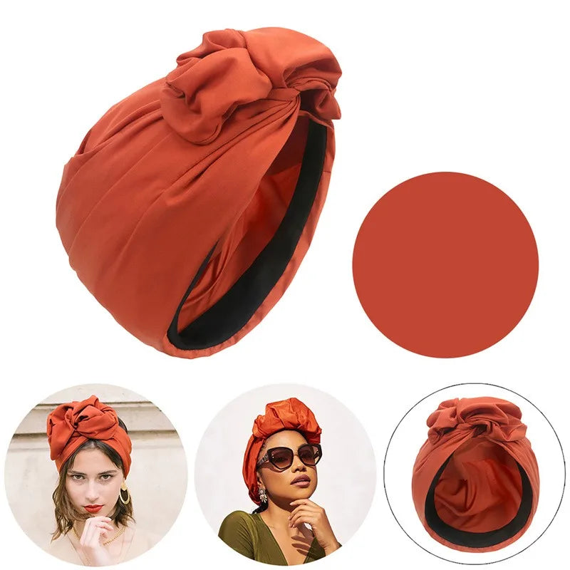 French Vintage Turban Hat Fashion Female Bandana Headband Women's Hair Cover Cap Ladies Head Wraps Muslim Headscarf Bonnet