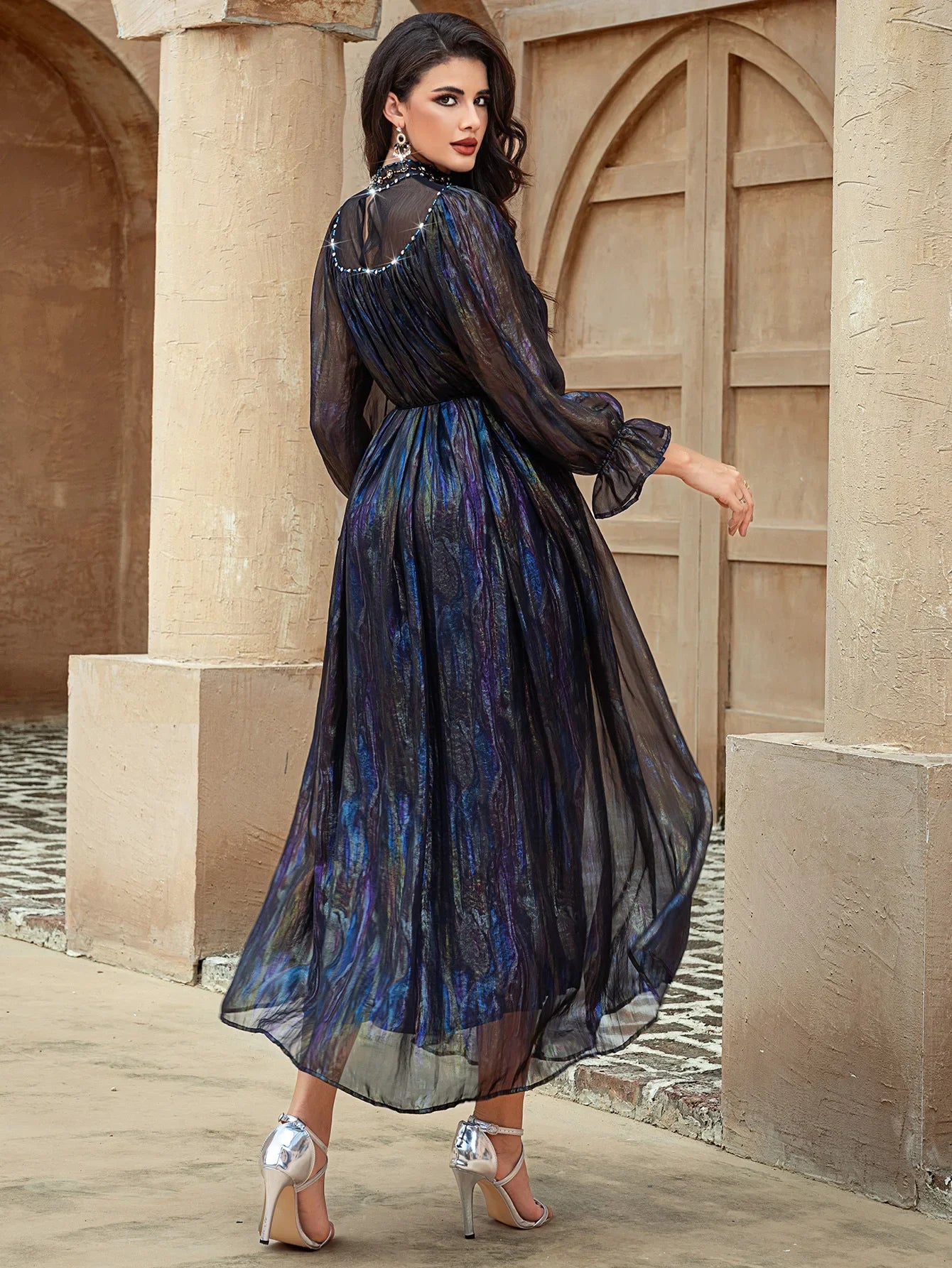 Eid Party Dress for Women Diamond Abaya Muslim Caftan Robe Jalabiya Ramadan Morocco Dubai Vestidos Largos Party Long Dresses