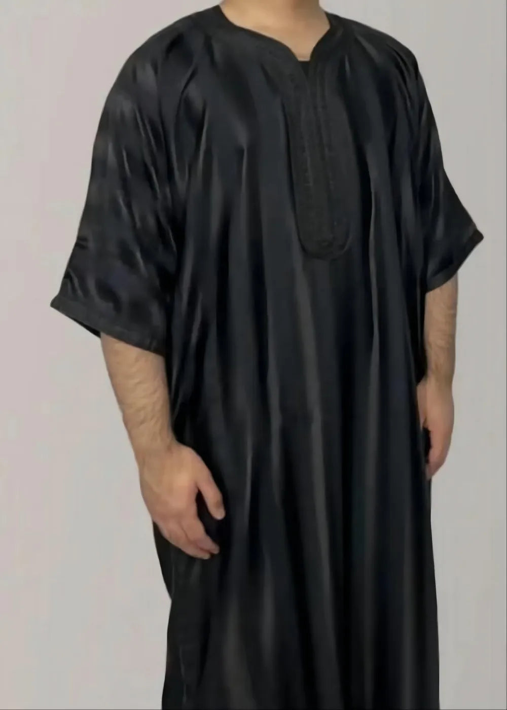 ElzEy Men's Long Sleeve Muslim Abaya Lslamic Dress Middle Eastern Saudi Clothing Moroccan Man Thobe Jubba Kandora Djellaba