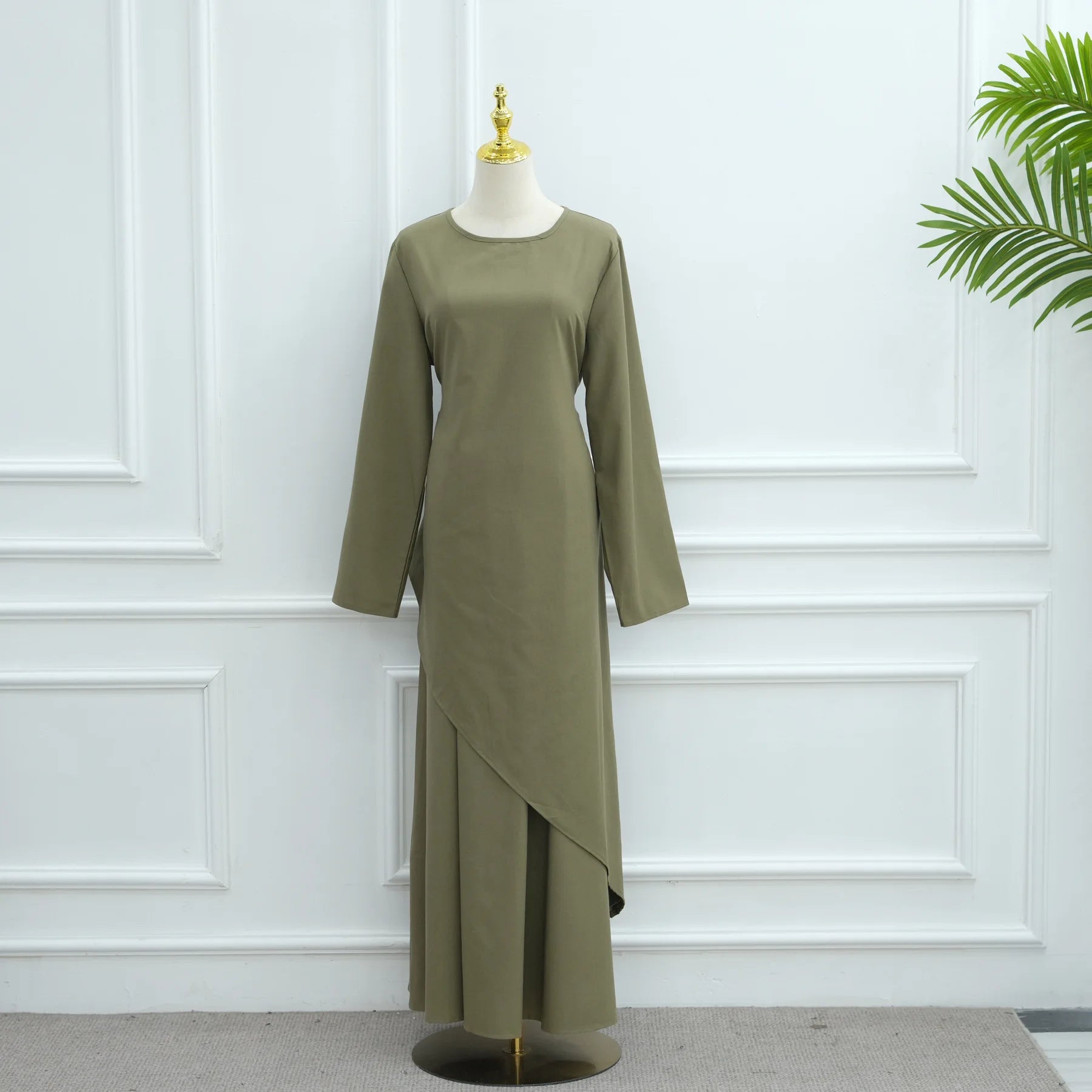 2PCS Women Muslim Long Sleeve Tops and Skirt Set Kaftan Dubai Abaya Femme Musulmane Ensembles Eid Islam Clothing Arab Robe Dress