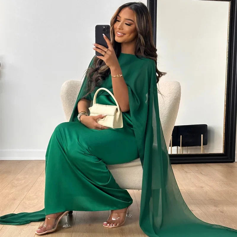 Ramadan Muslim Women Maxi Dress Cloak Abaya Dubai Kaftan Eid Djellaba Kebaya Islam Clothing Cape Party Gown Caftan Marocain Robe