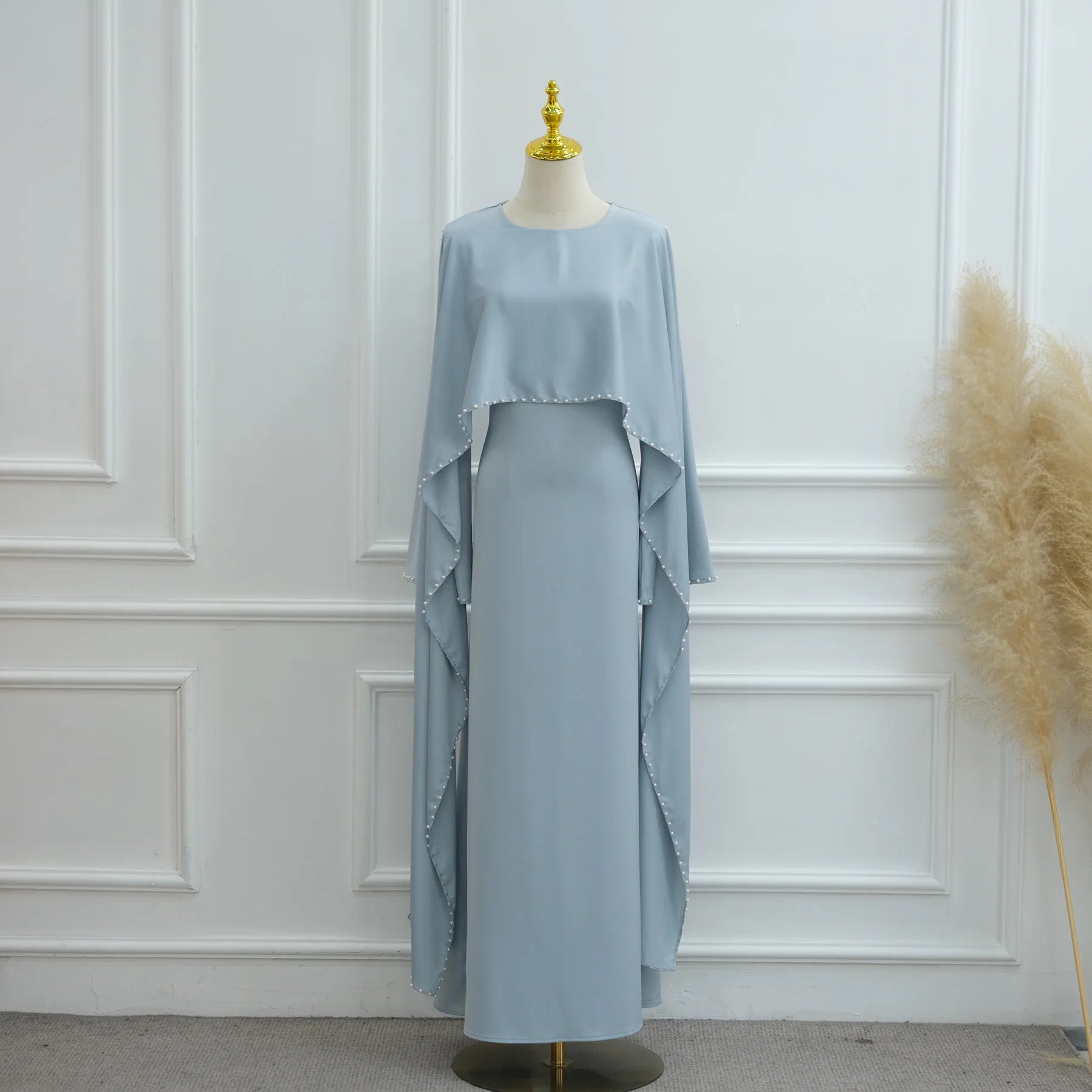 Islamic Clothing Pearl Beading Muslim Dress for Women Abaya Dubai Luxury Turkish Party Evening Dresses Ramadan Eid Kaftan Robe