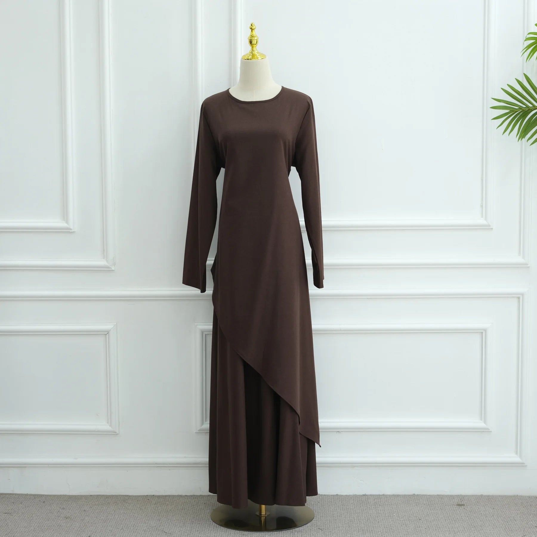 2PCS Women Muslim Long Sleeve Tops and Skirt Set Kaftan Dubai Abaya Femme Musulmane Ensembles Eid Islam Clothing Arab Robe Dress