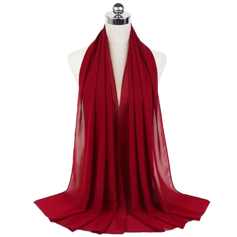Premium Chiffon Hijab Scarf For Women Turban For Veil Scarves Muslim Hijabs For Woman Shawls For Veils Hijab Accessoires Ramadan
