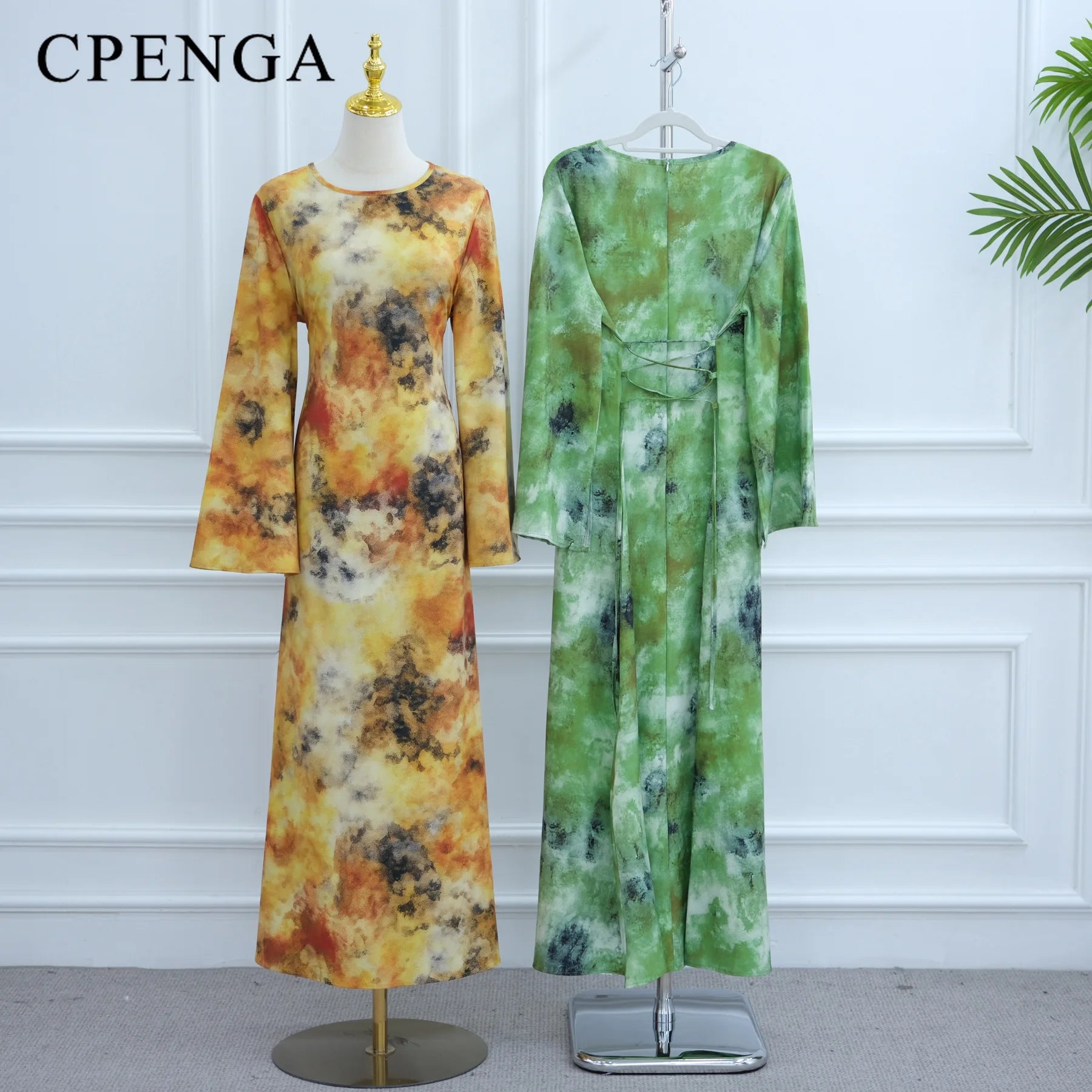 2025 Waist Abaya Dress for Women Elegant Muslim Dress for Party Long Sleeve Colorful Drawstring Dresses Islam Clothing