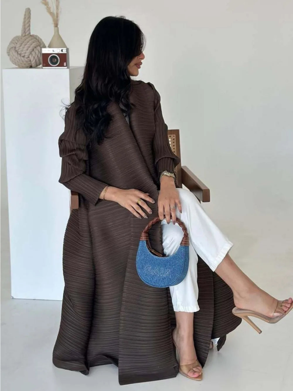 Eid Muslim Party Dress for Women Abaya Pleated Stretch Cardigan Ramadan Abayas Kaftan Islam Dubai Arab Modest Long Robe 2024