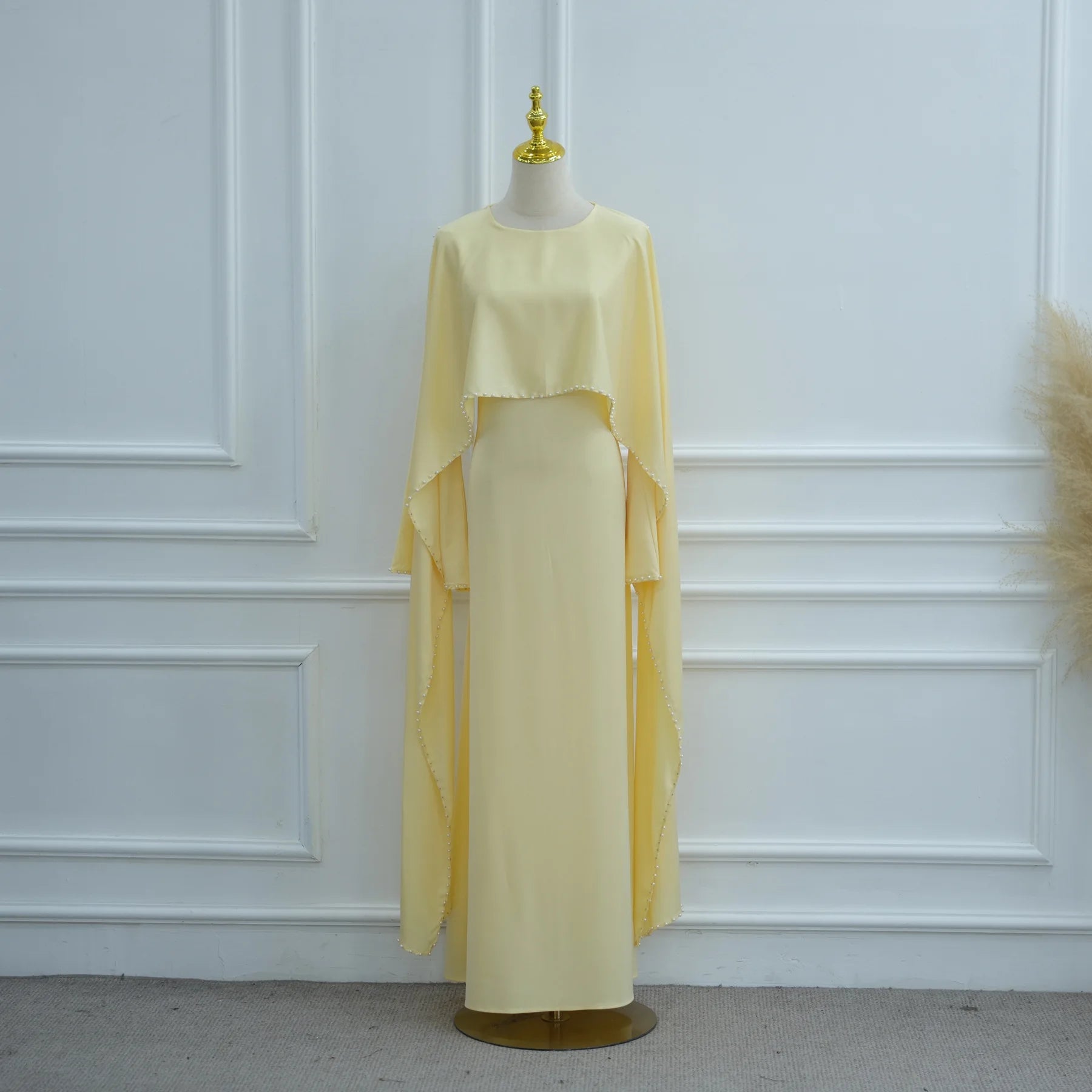 Islamic Clothing Pearl Beading Muslim Dress for Women Abaya Dubai Luxury Turkish Party Evening Dresses Ramadan Eid Kaftan Robe