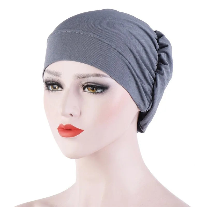 French Vintage Turban Hat Fashion Female Bandana Headband Women's Hair Cover Cap Ladies Head Wraps Muslim Headscarf Bonnet