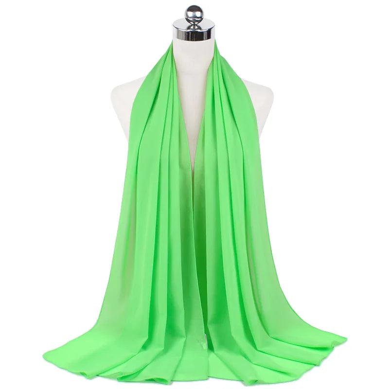 Premium Chiffon Hijab Scarf For Women Turban For Veil Scarves Muslim Hijabs For Woman Shawls For Veils Hijab Accessoires Ramadan