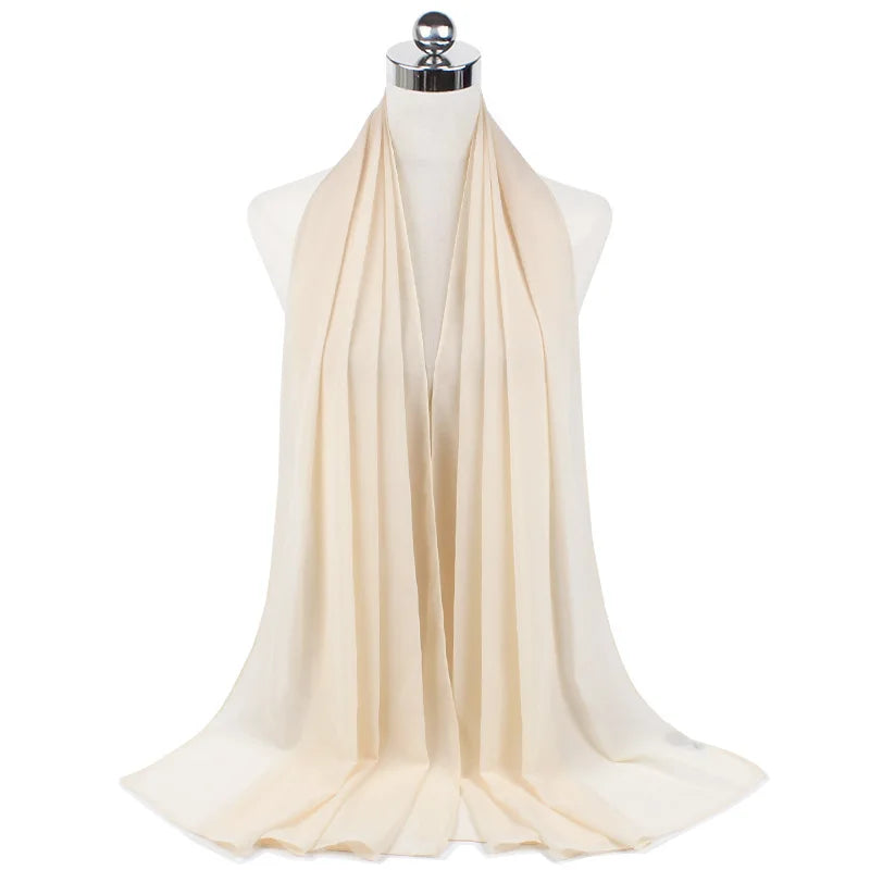 Premium Chiffon Hijab Scarf For Women Turban For Veil Scarves Muslim Hijabs For Woman Shawls For Veils Hijab Accessoires Ramadan