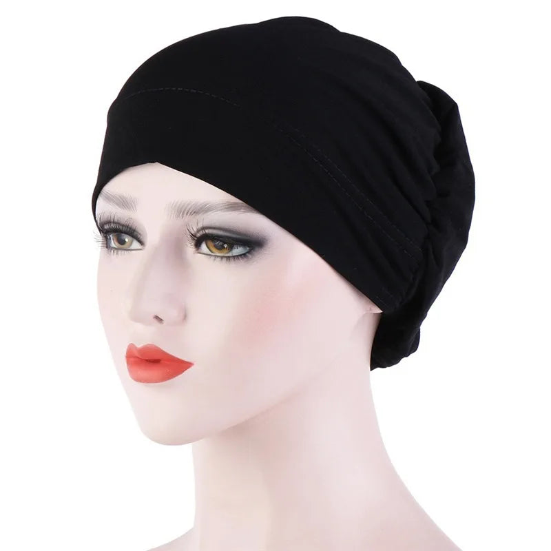 French Vintage Turban Hat Fashion Female Bandana Headband Women's Hair Cover Cap Ladies Head Wraps Muslim Headscarf Bonnet