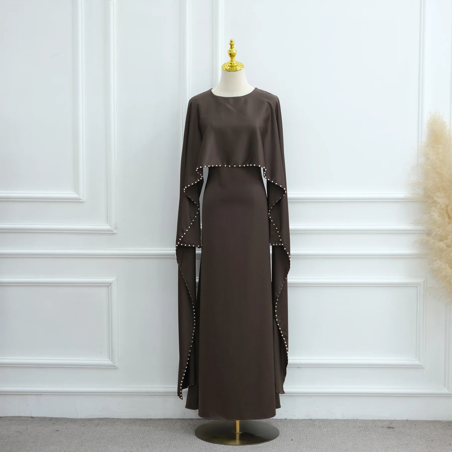 Islamic Clothing Pearl Beading Muslim Dress for Women Abaya Dubai Luxury Turkish Party Evening Dresses Ramadan Eid Kaftan Robe