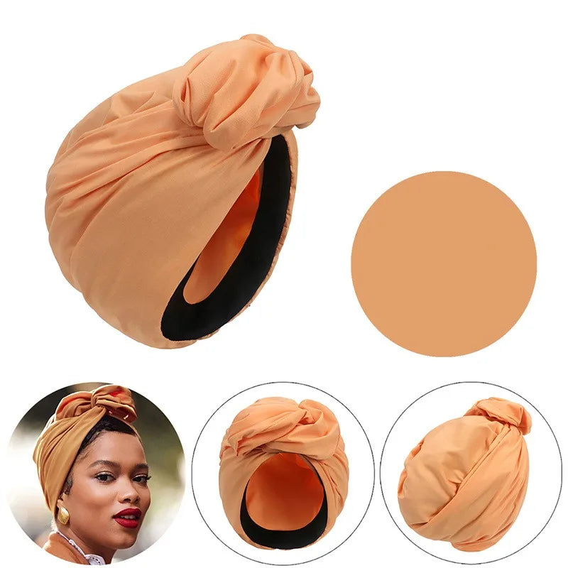 French Vintage Turban Hat Fashion Female Bandana Headband Women's Hair Cover Cap Ladies Head Wraps Muslim Headscarf Bonnet