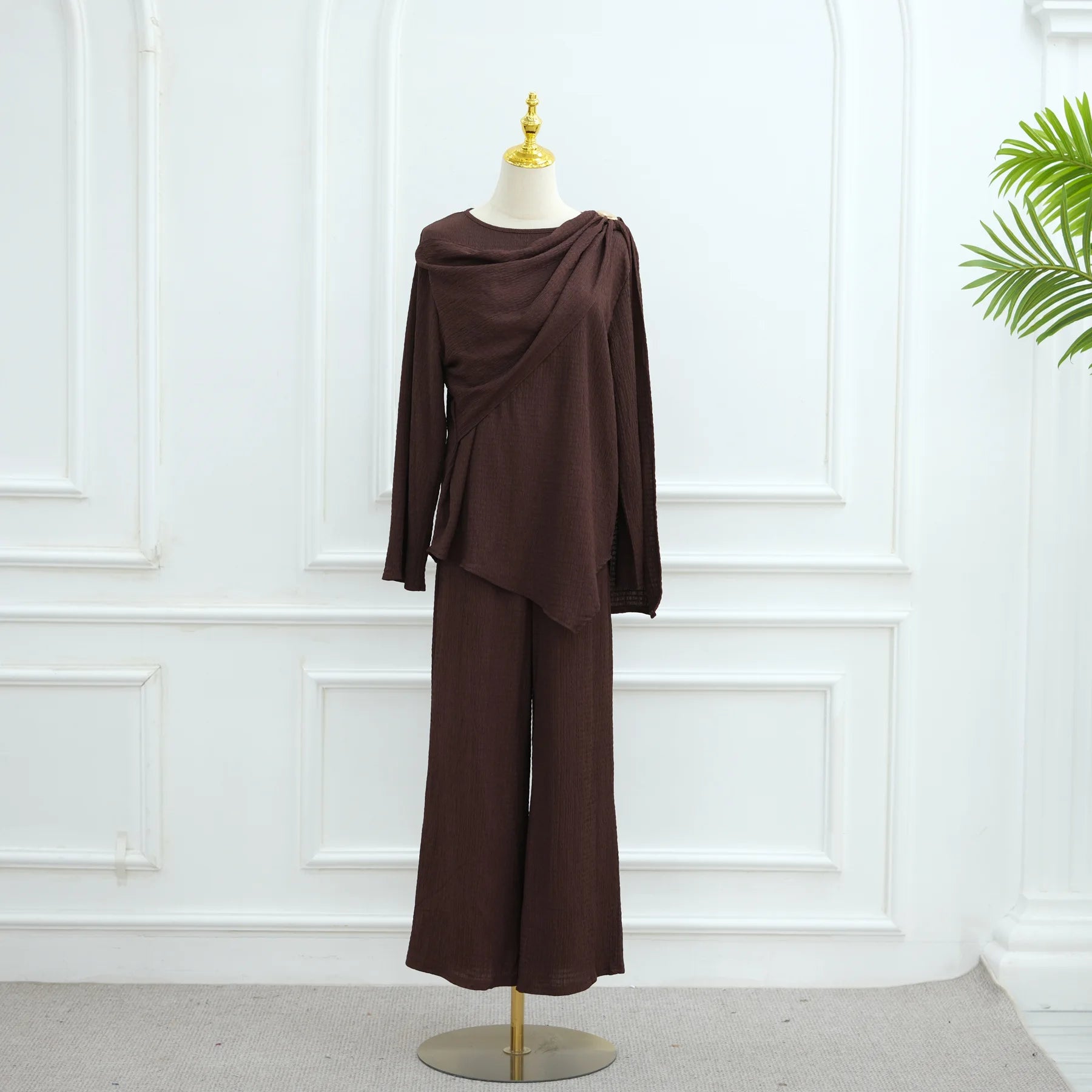 Button-Down Cardigan and Pants Suit Islam Modest Outfit 2025 Turkey Clothes