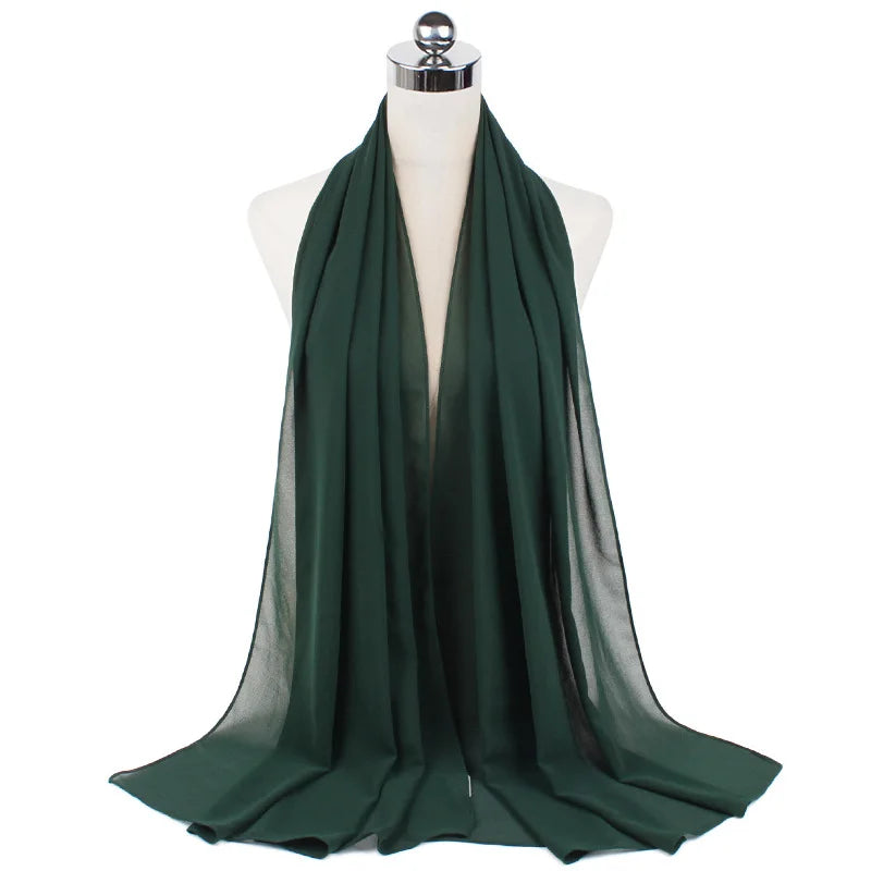 Premium Chiffon Hijab Scarf For Women Turban For Veil Scarves Muslim Hijabs For Woman Shawls For Veils Hijab Accessoires Ramadan
