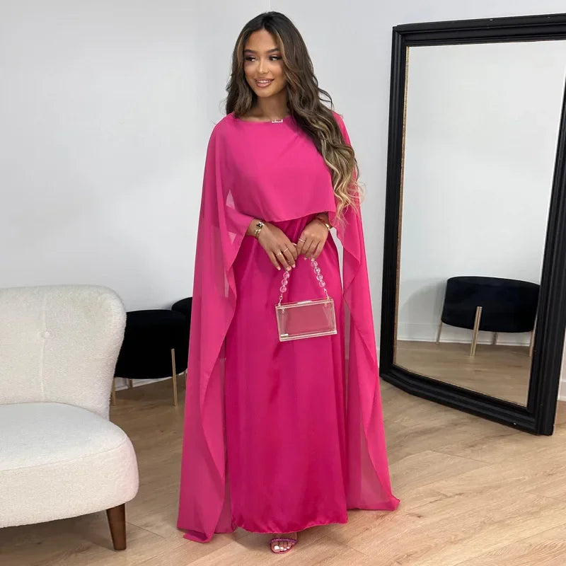 Ramadan Muslim Women Maxi Dress Cloak Abaya Dubai Kaftan Eid Djellaba Kebaya Islam Clothing Cape Party Gown Caftan Marocain Robe