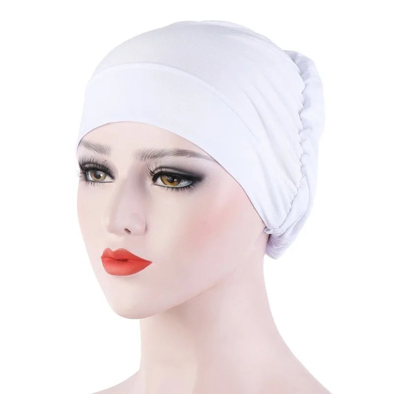 French Vintage Turban Hat Fashion Female Bandana Headband Women's Hair Cover Cap Ladies Head Wraps Muslim Headscarf Bonnet