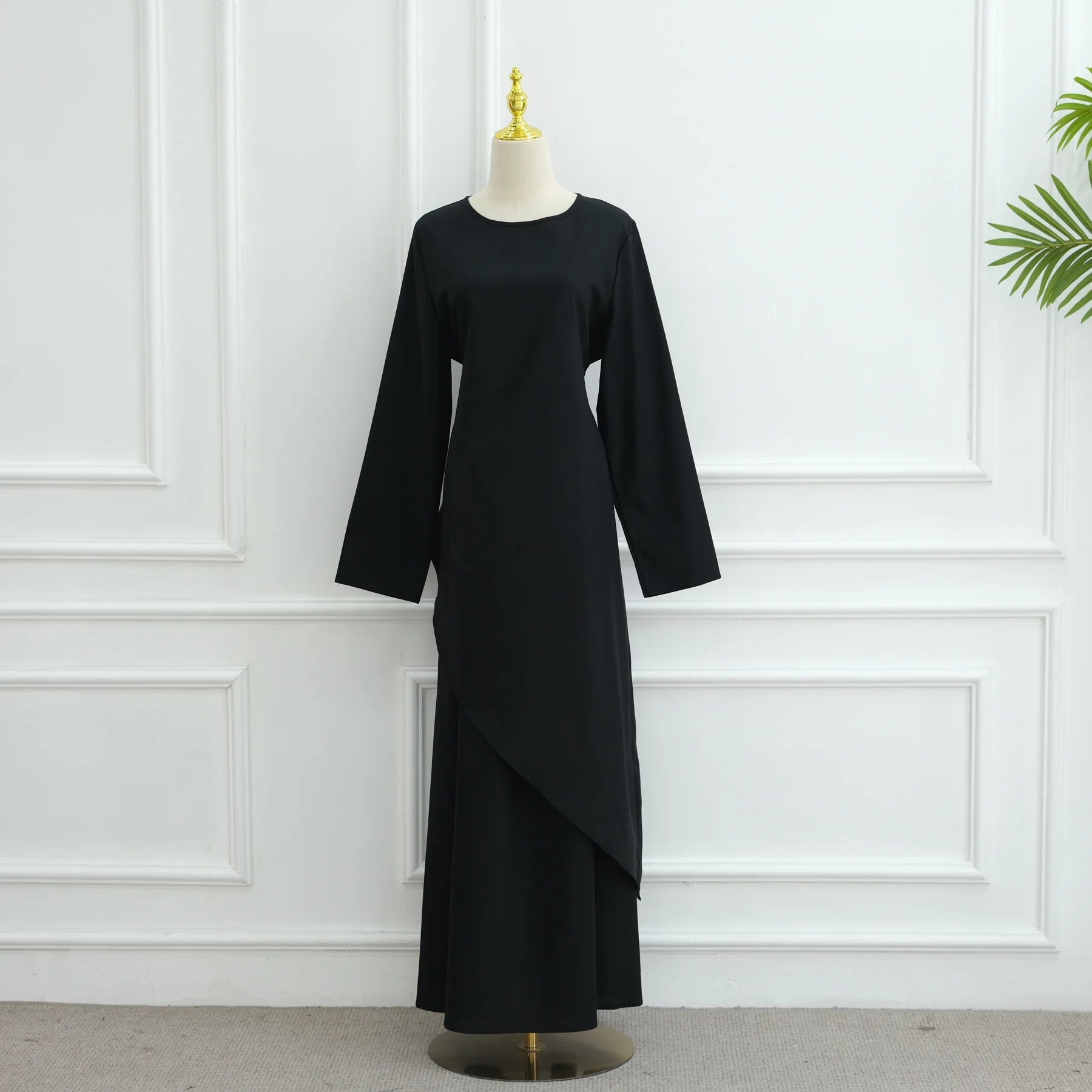 2PCS Women Muslim Long Sleeve Tops and Skirt Set Kaftan Dubai Abaya Femme Musulmane Ensembles Eid Islam Clothing Arab Robe Dress