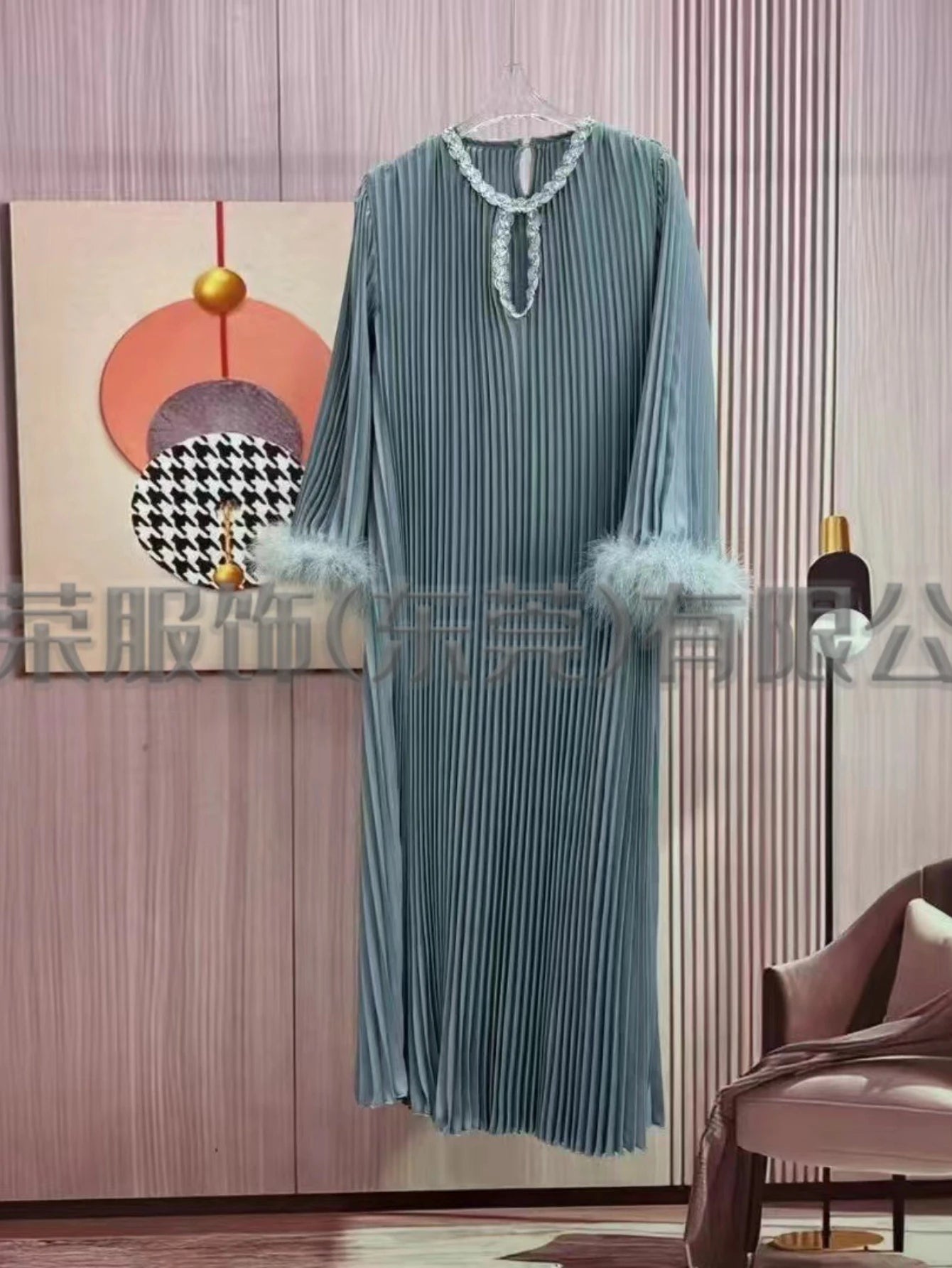 Eid Abaya Women Dress Muslim Pleated Feather Dubai Vestidos Largos Long Dresses Kaftan Arab Robe Party Caftan Jalabiya Ramadan