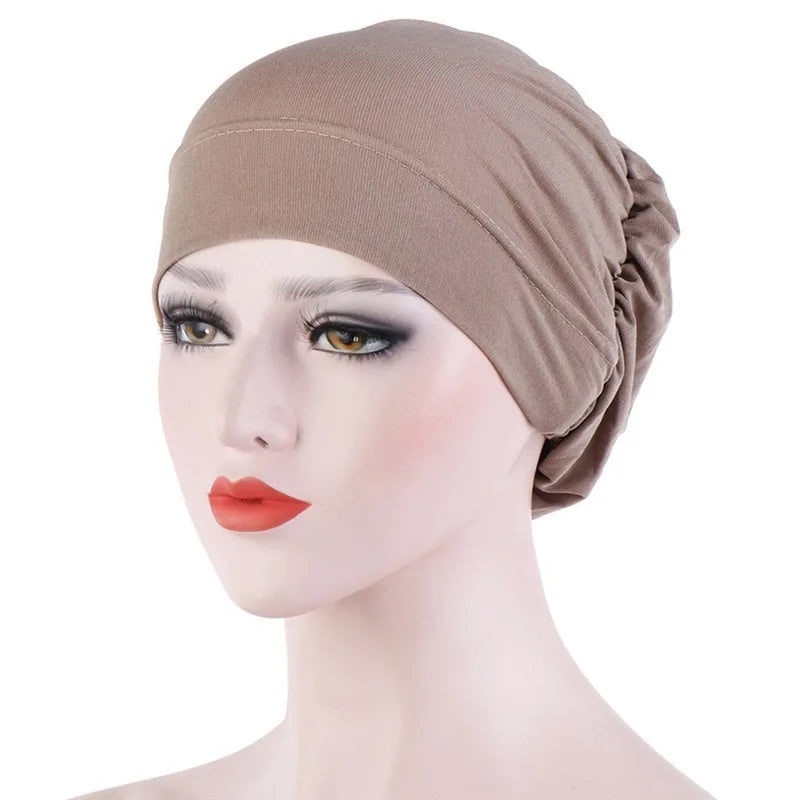 French Vintage Turban Hat Fashion Female Bandana Headband Women's Hair Cover Cap Ladies Head Wraps Muslim Headscarf Bonnet