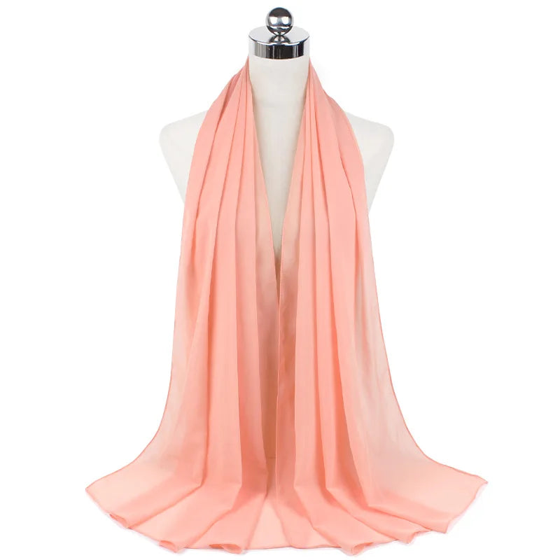 Premium Chiffon Hijab Scarf For Women Turban For Veil Scarves Muslim Hijabs For Woman Shawls For Veils Hijab Accessoires Ramadan