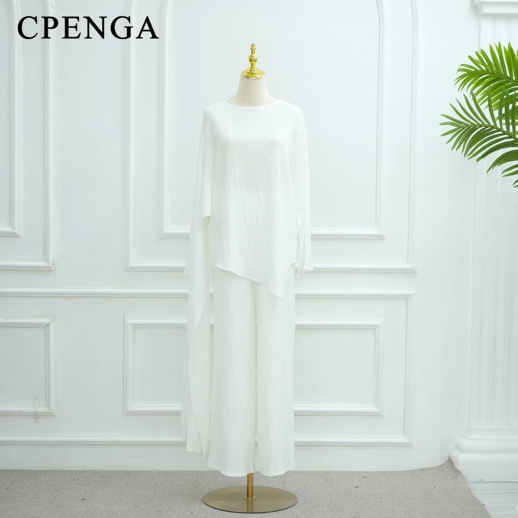 Button-Down Cardigan and Pants Suit Islam Modest Outfit 2025 Turkey Clothes