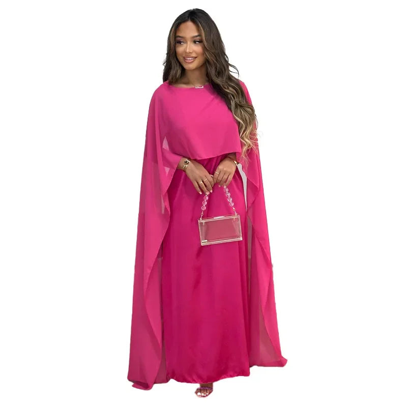 Ramadan Muslim Women Maxi Dress Cloak Abaya Dubai Kaftan Eid Djellaba Kebaya Islam Clothing Cape Party Gown Caftan Marocain Robe